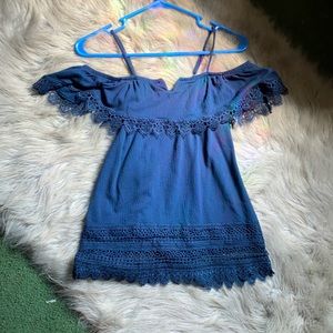 Blue off the shoulder